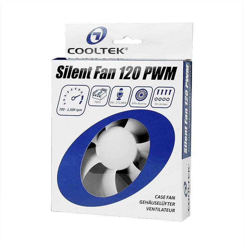 Cooltek Silent Fan 120 PWM PC-Gehäuse-Lüfter Schwarz, Weiß (B x H x T) 120 x 25 x 120mm