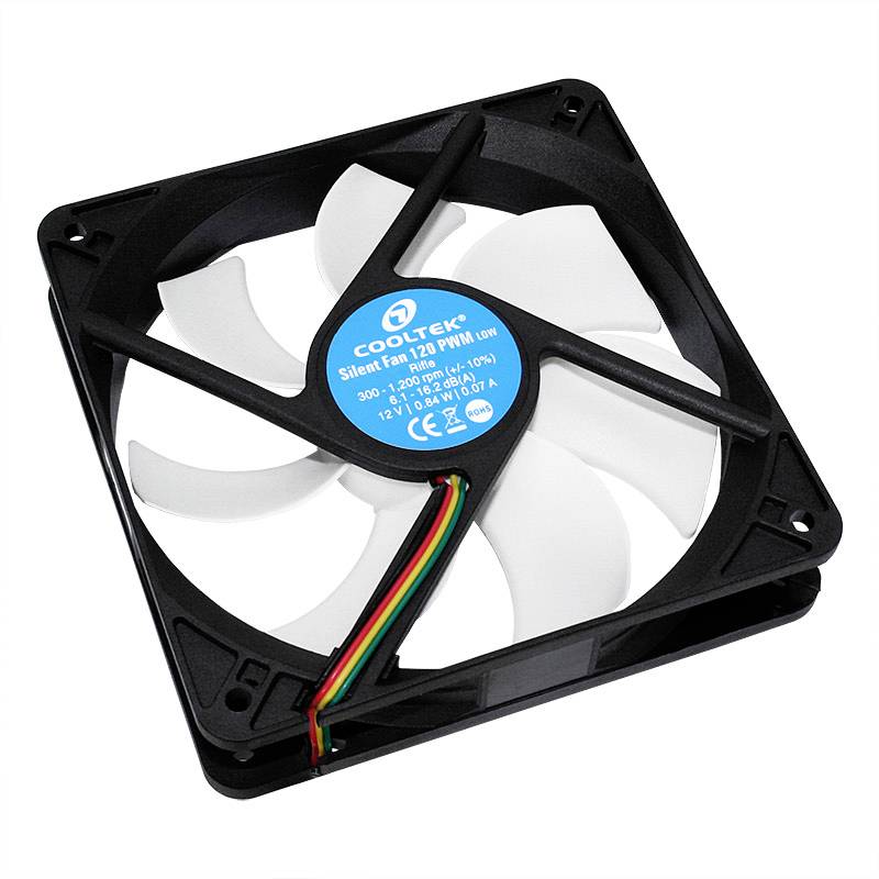 Cooltek Silent Fan 120 PWM PC-Gehäuse-Lüfter Schwarz, Weiß (B x H x T) 120 x 120 x 25mm
