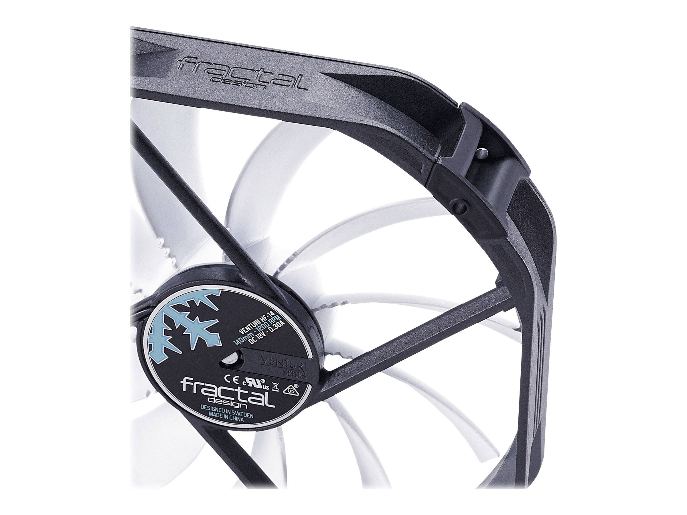 Fractal Design Venturi HF-14 PC-Gehäuse-Lüfter Schwarz, Grau, Weiß (B x H x T) 140 x 140 x 25 mm