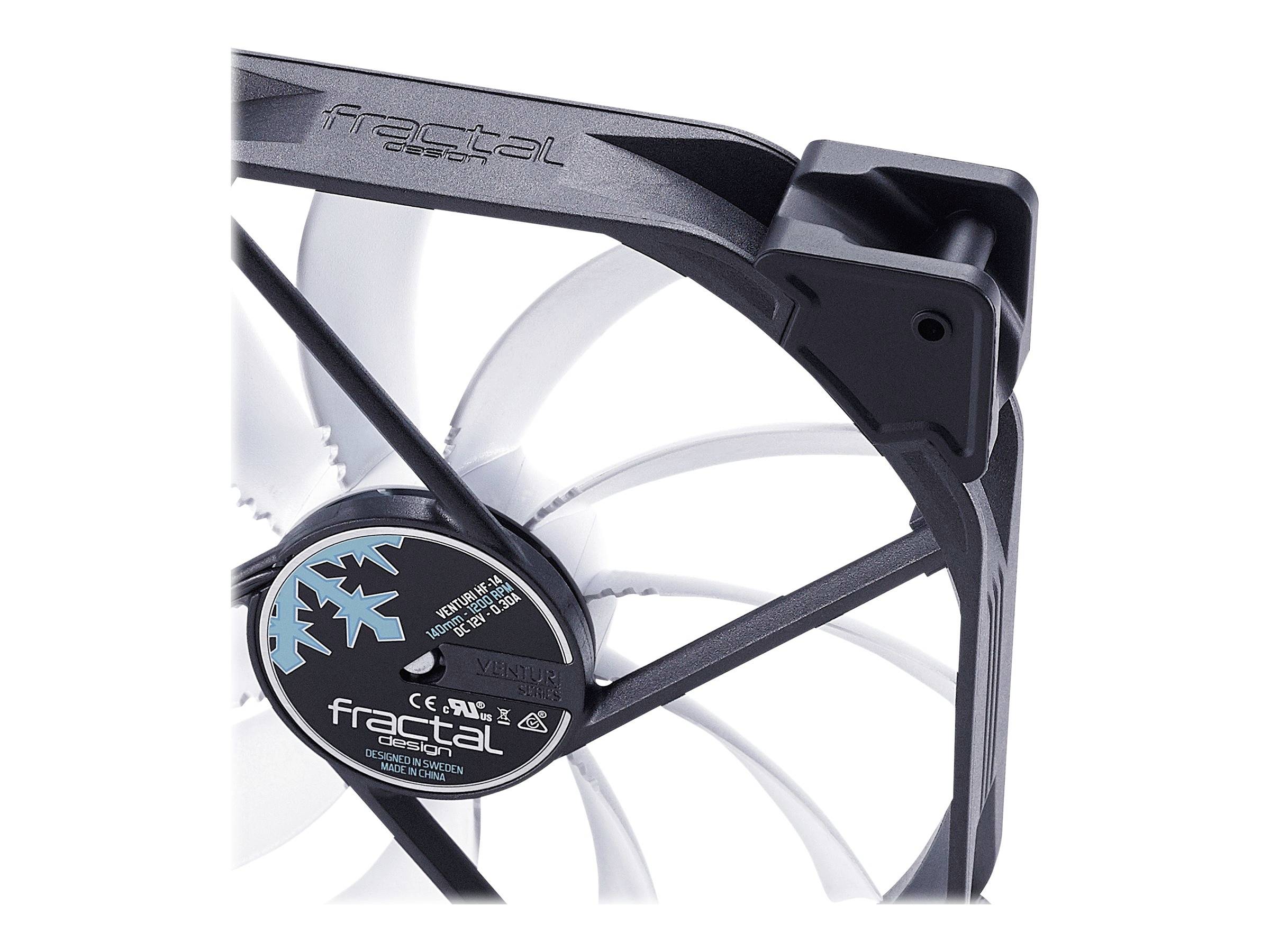 Fractal Design Venturi HF-14 PC-Gehäuse-Lüfter Schwarz, Grau, Weiß (B x H x T) 140 x 140 x 25 mm