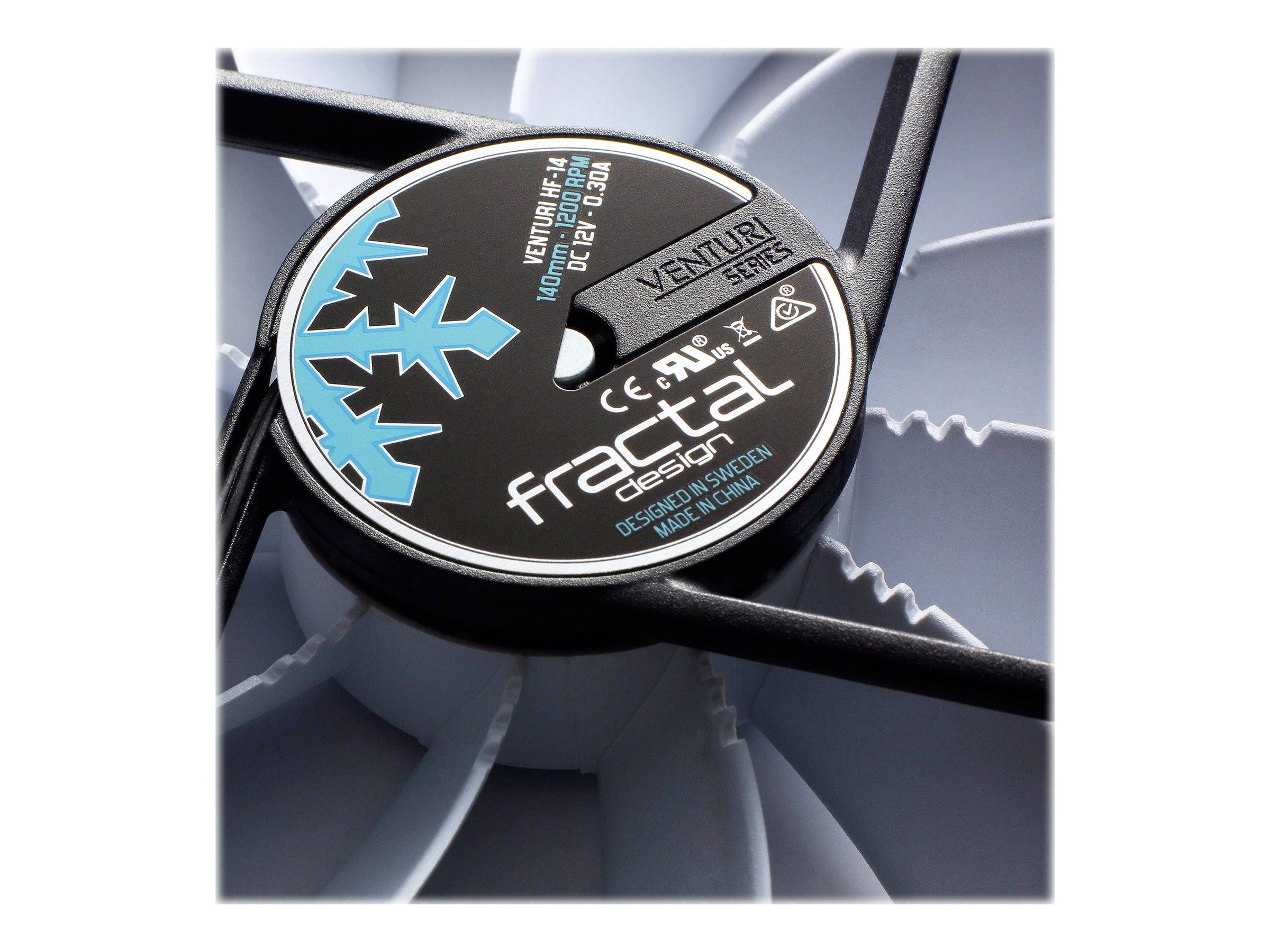 Fractal Design Venturi HF-14 PC-Gehäuse-Lüfter Schwarz, Grau, Weiß (B x H x T) 140 x 140 x 25 mm