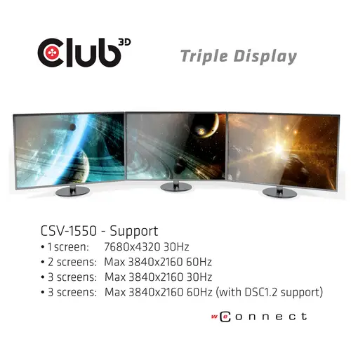 Club3D CSV-1550 USB-C® (USB 3.2 Gen 2) Multiport Hub Schwarz Club3D CSV-1550 USB-C® (USB 3.2 Gen 2) Multiport Hub Schwarz