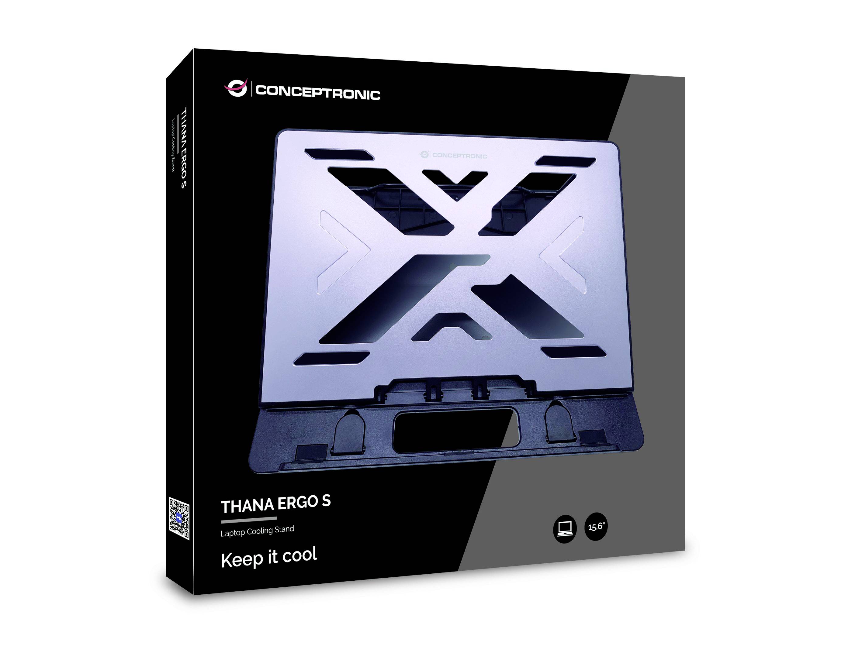 Conceptronic THANA ERGO S, Laptop Cooling Stand Notebook-Ständer mit Kühlfunktion