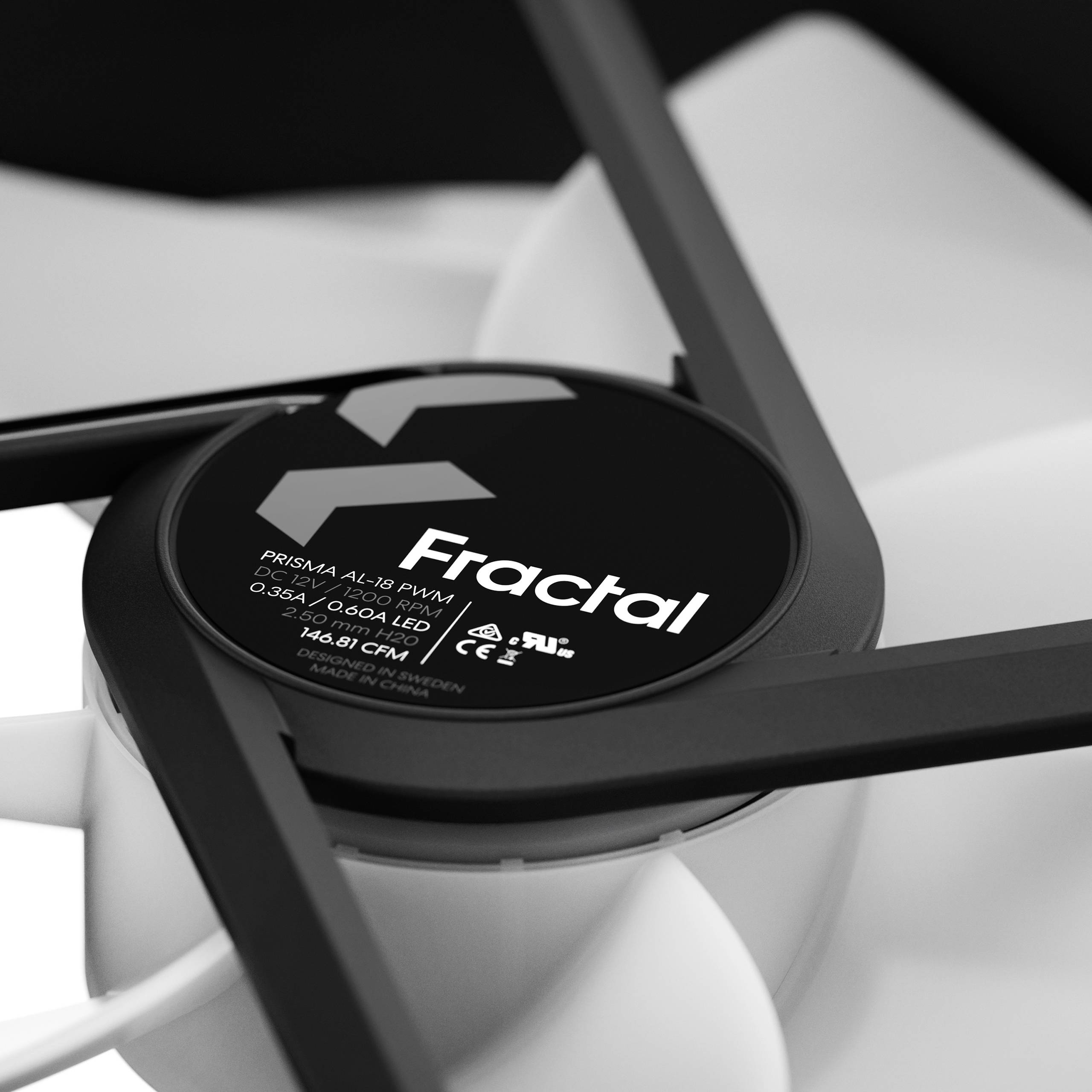 Fractal Design Prisma AL-18 PWM PC-Gehäuse-Lüfter Schwarz, Weiß