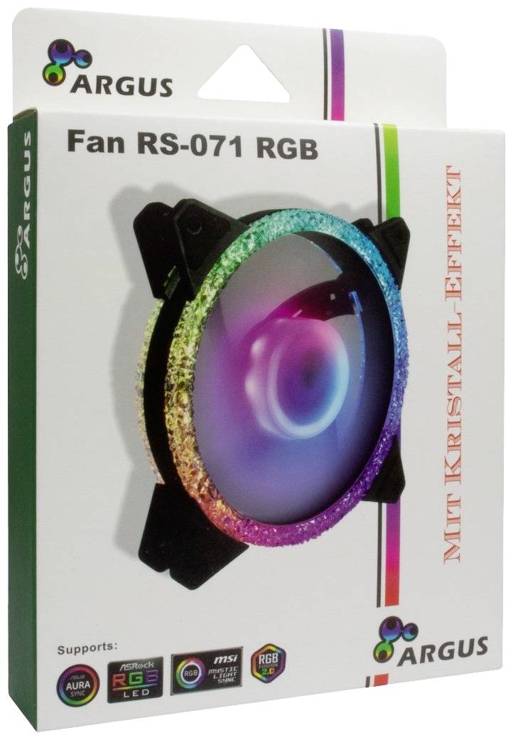 Inter-Tech RS-071 RGB PC-Gehäuse-Lüfter Schwarz, Weiß
