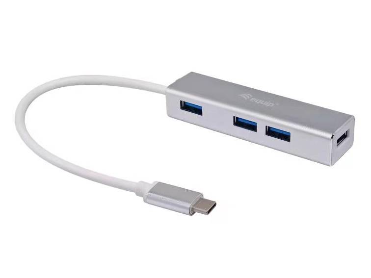 Equip 128958 4 Port USB-C® (USB 3.2 Gen 2) Multiport Hub Silber