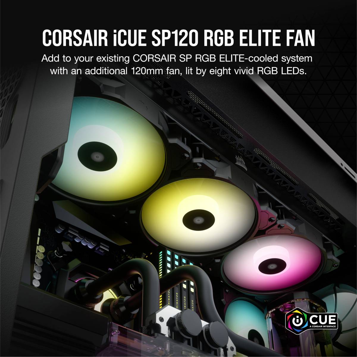 Corsair SP120 RGB ELITE PC-Gehäuse-Lüfter Schwarz