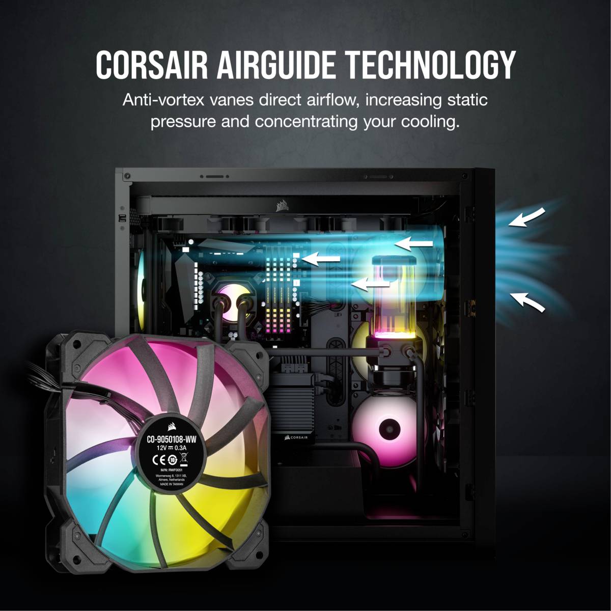 Corsair SP120 RGB ELITE PC-Gehäuse-Lüfter Schwarz