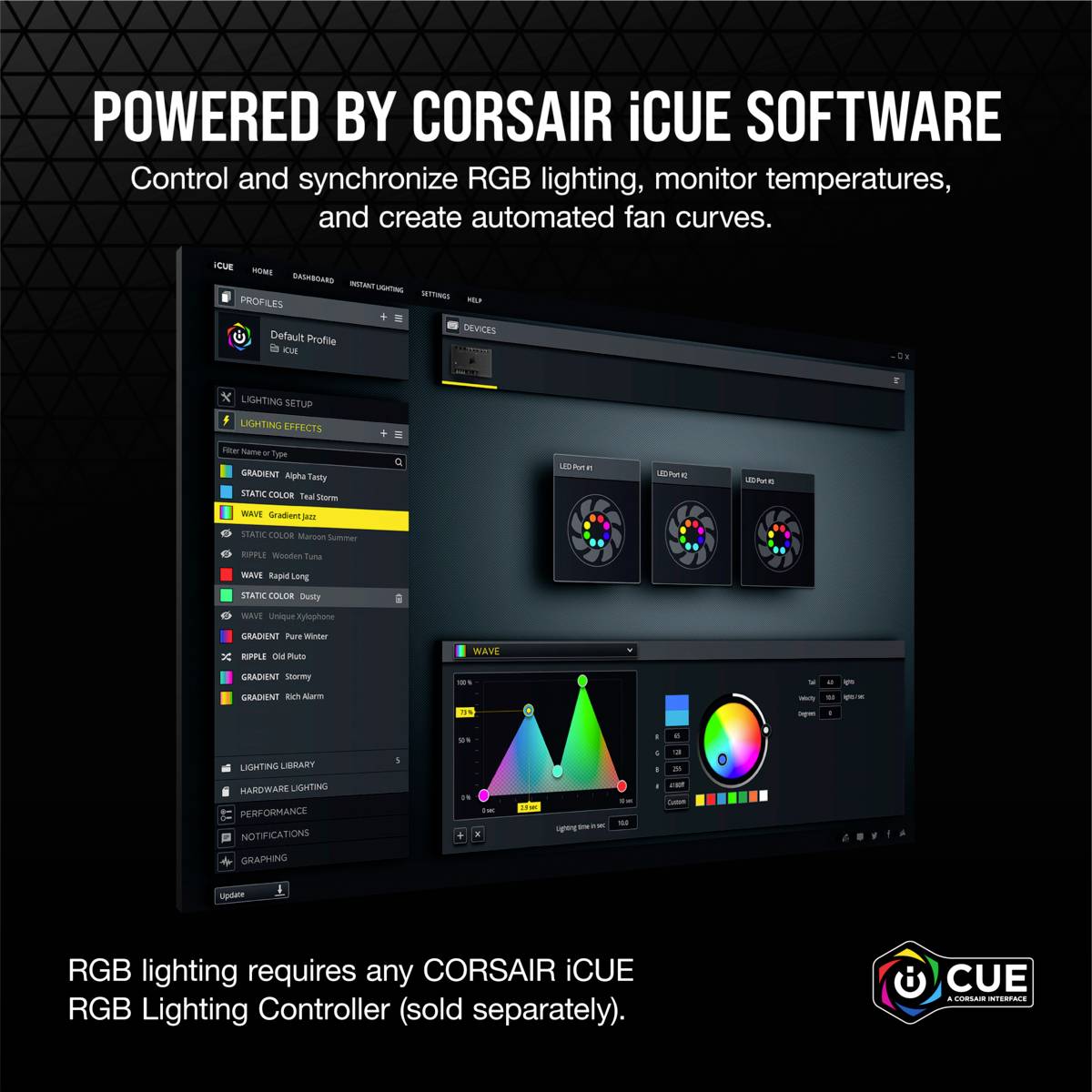 Corsair SP120 RGB ELITE PC-Gehäuse-Lüfter Schwarz