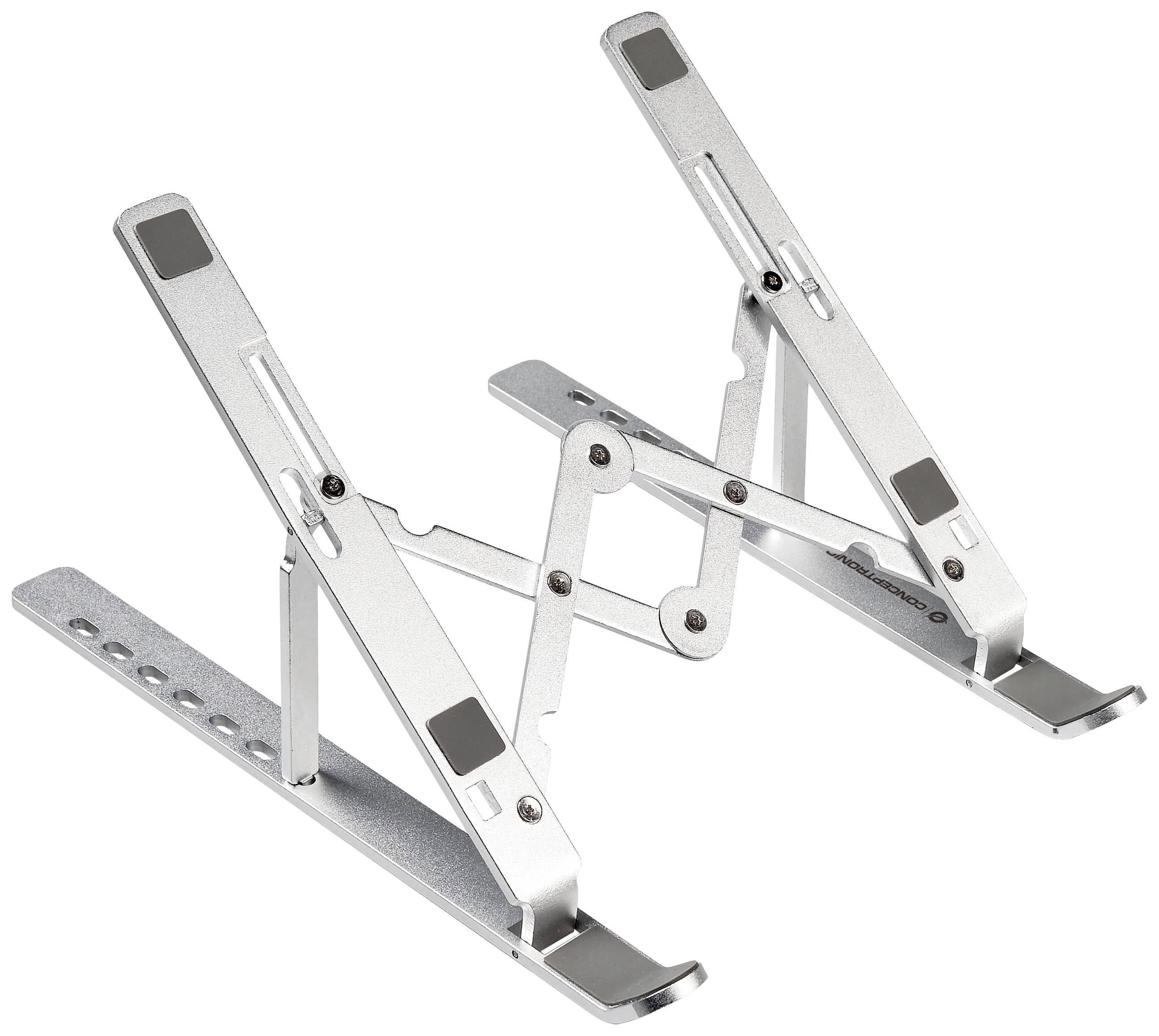 Conceptronic Klappbarer Laptop-Kühlständer aus Aluminium Notebook-Ständer mit Kühlfunktion