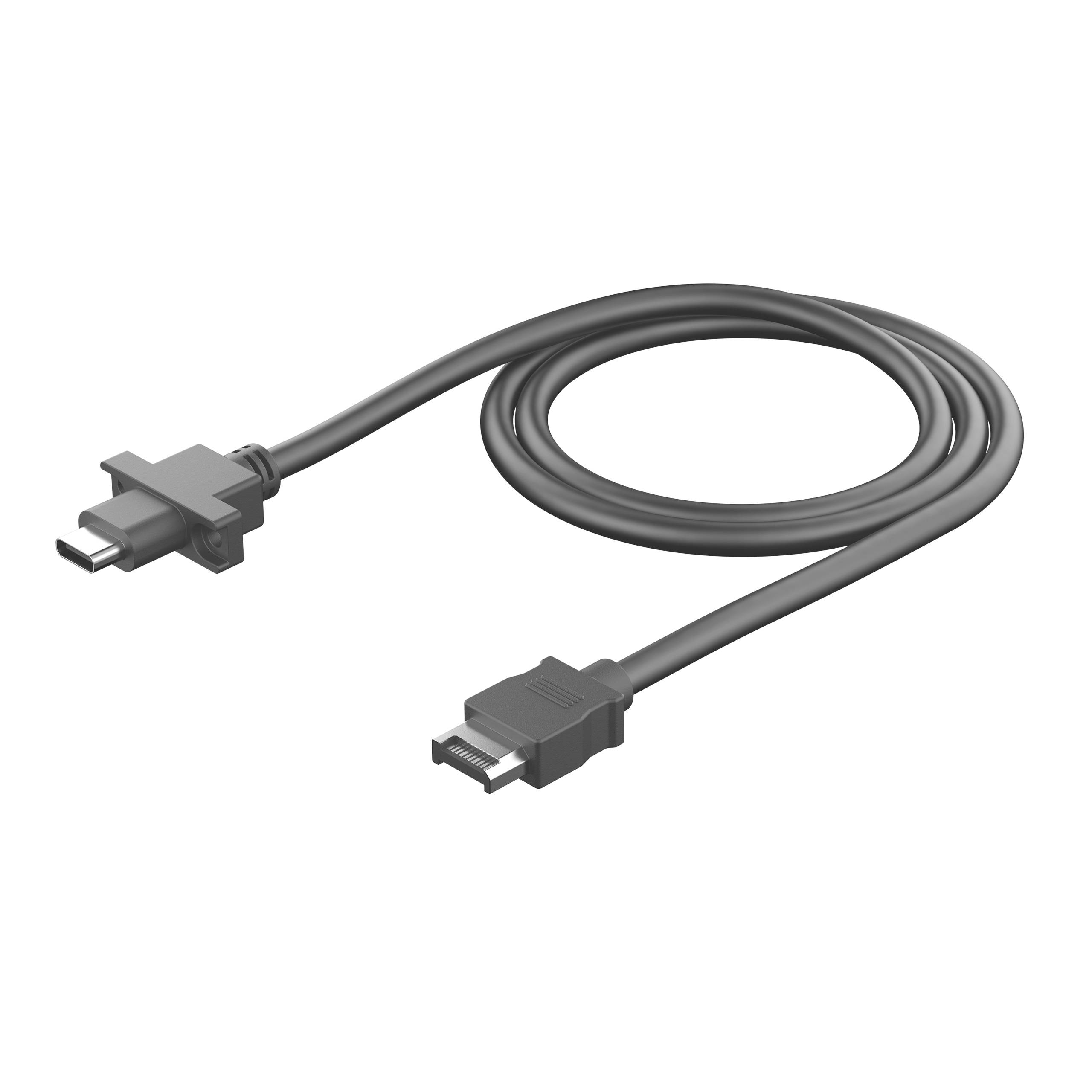 Ein HDMI-Kabel mit einem USB-C-Stecker, geeignet zum Verbinden von Geräten für die Übertragung von Bild und Ton.
