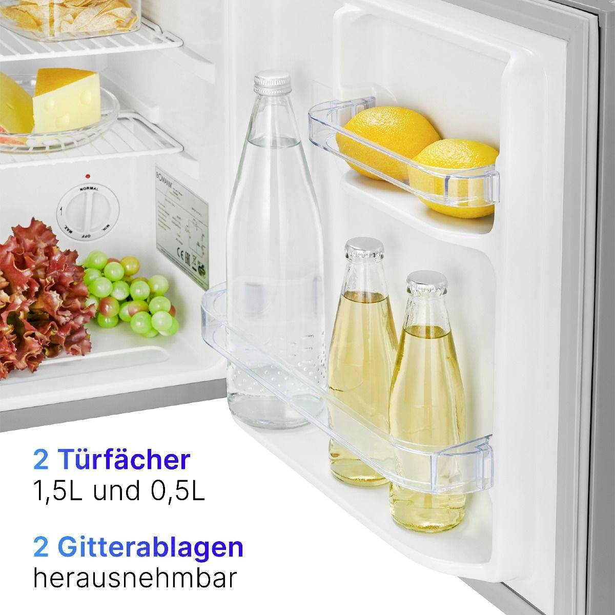 Bomann KB 7346 ix-look Kühlschrank EEK: E (A - G) 42l Standgerät Inox