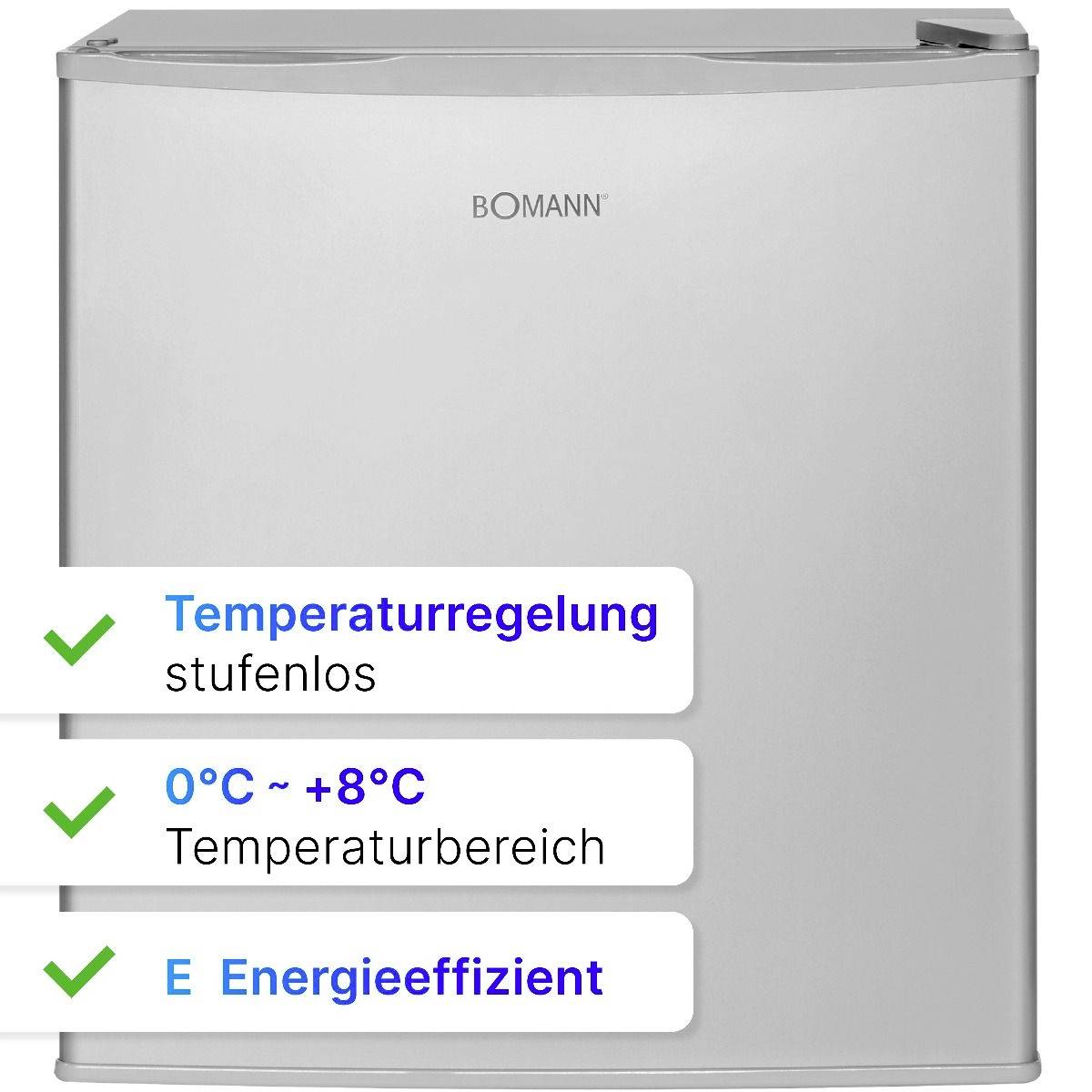 Bomann KB 7346 ix-look Kühlschrank EEK: E (A - G) 42l Standgerät Inox