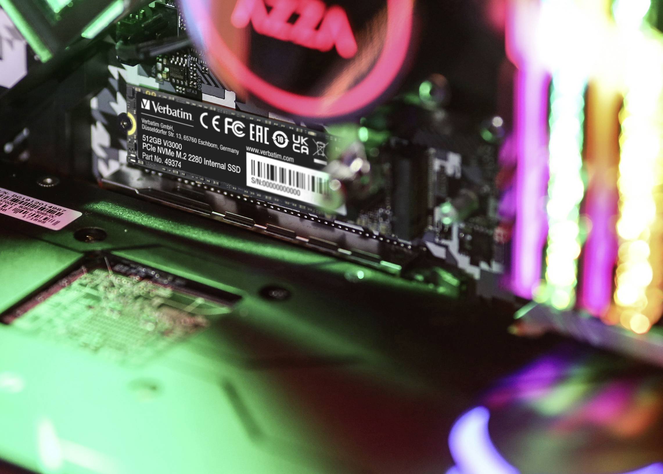 Verbatim Vi3000 512 GB Interne M.2 PCIe NVMe SSD 2280 PCIe NVMe 3.0 x4 Retail 49374