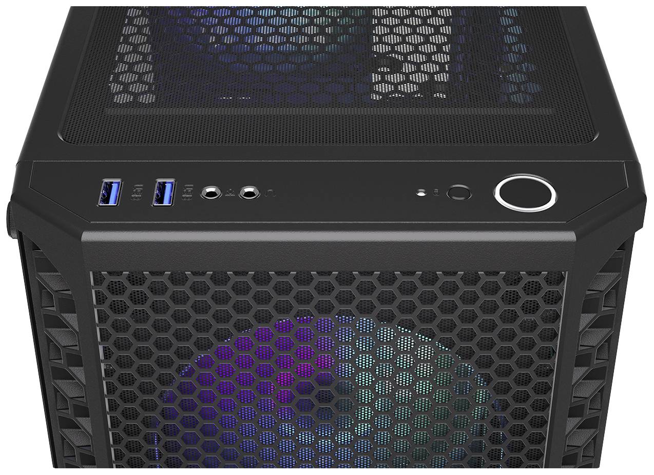 endorfy Signum 300 ARGB Midi-Tower PC-Gehäuse Schwarz 4 Vorinstallierte LED Lüfter, Seitenfenster, Staubfilter