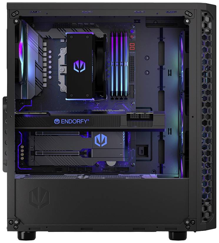 endorfy Signum 300 ARGB Midi-Tower PC-Gehäuse Schwarz 4 Vorinstallierte LED Lüfter, Seitenfenster, Staubfilter