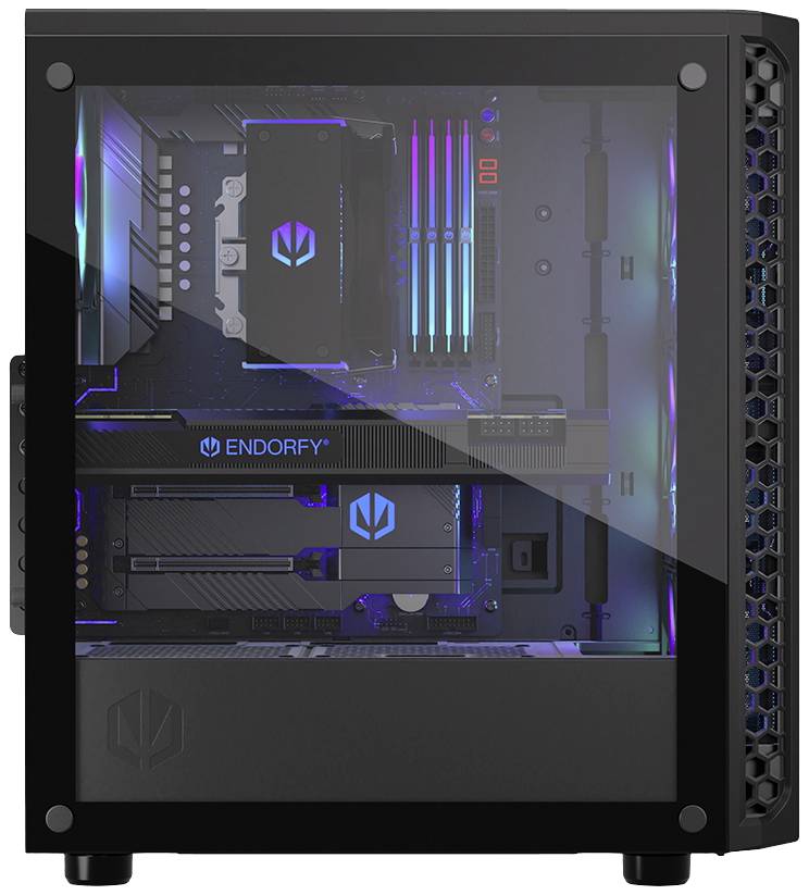 endorfy Signum 300 ARGB Midi-Tower PC-Gehäuse Schwarz 4 Vorinstallierte LED Lüfter, Seitenfenster, Staubfilter