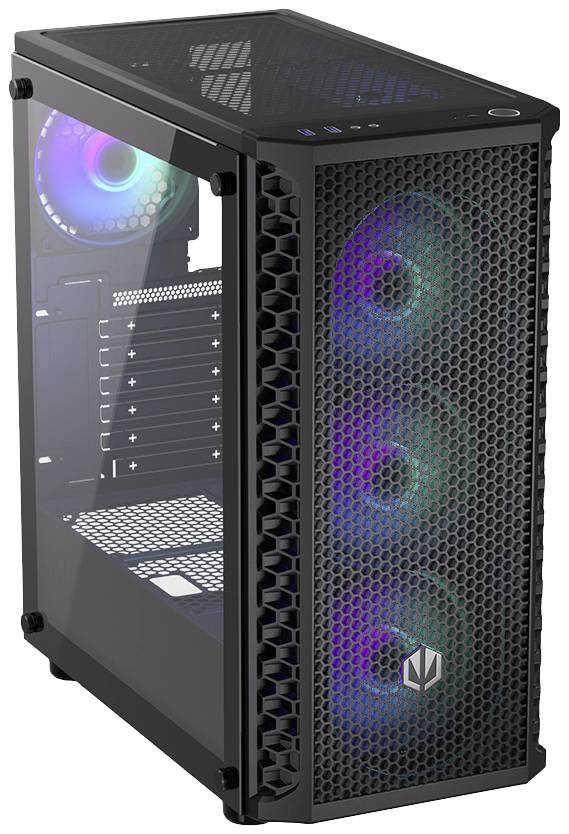 endorfy Signum 300 ARGB Midi-Tower PC-Gehäuse Schwarz 4 Vorinstallierte LED Lüfter, Seitenfenster, Staubfilter