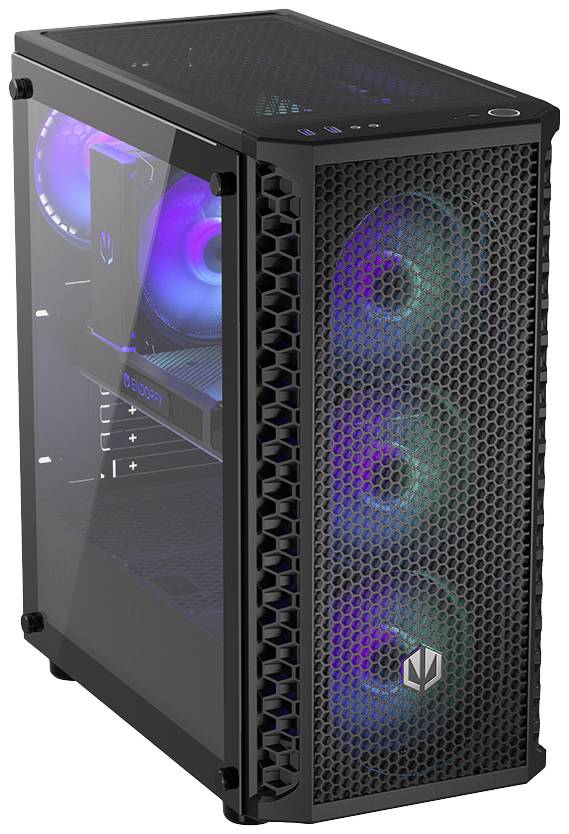 endorfy Signum 300 ARGB Midi-Tower PC-Gehäuse Schwarz 4 Vorinstallierte LED Lüfter, Seitenfenster, Staubfilter