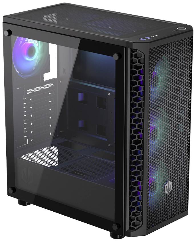 endorfy Signum 300 ARGB Midi-Tower PC-Gehäuse Schwarz 4 Vorinstallierte LED Lüfter, Seitenfenster, Staubfilter
