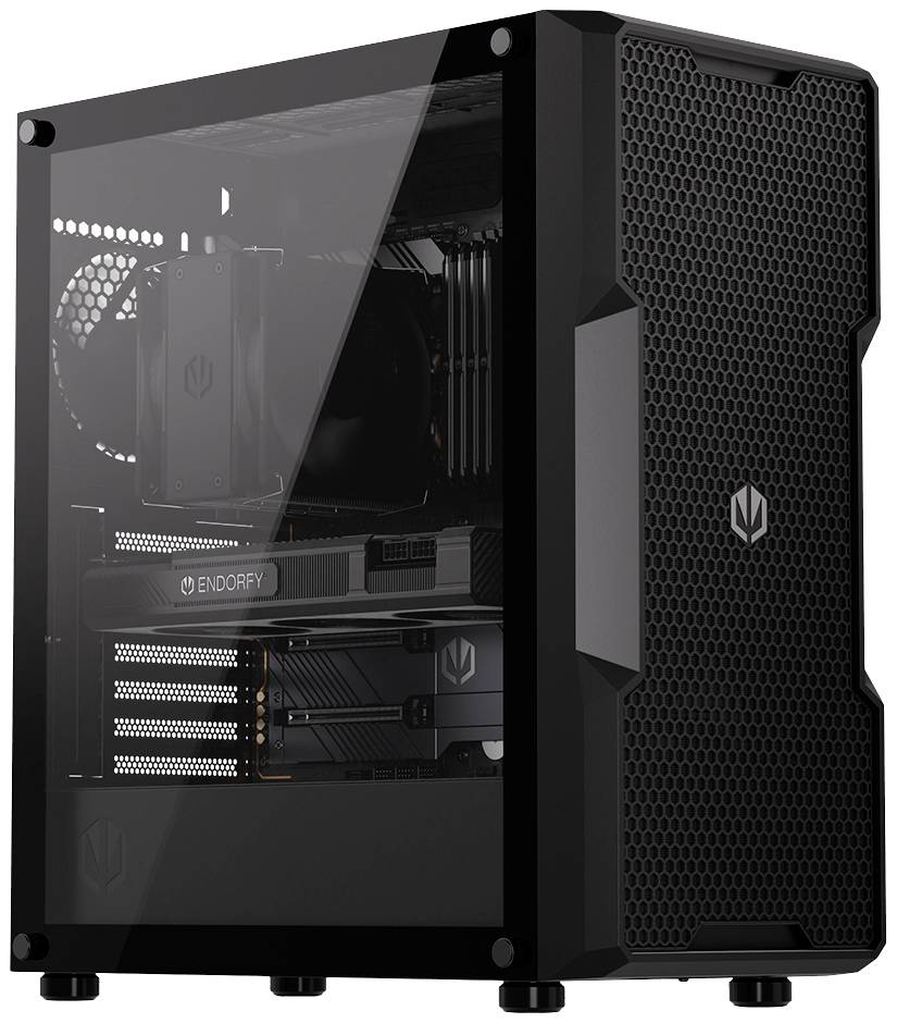Endorfy Regnum 400 Air Midi-Tower PC-Gehäuse Schwarz 4 vorinstallierte Lüfter, Seitenfenster, Staubfilter