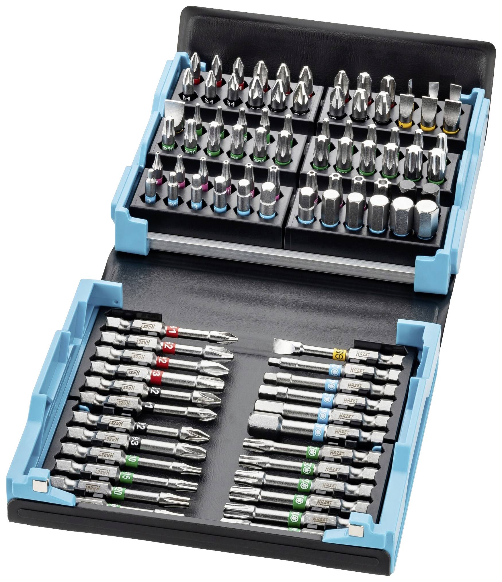 Hazet 2200SC-3 Bit-Set 96teilig Schlitz, Kreuzschlitz Phillips, Kreuzschlitz Pozidriv, Innen-Sechskant, Innen-TORX, Tamper