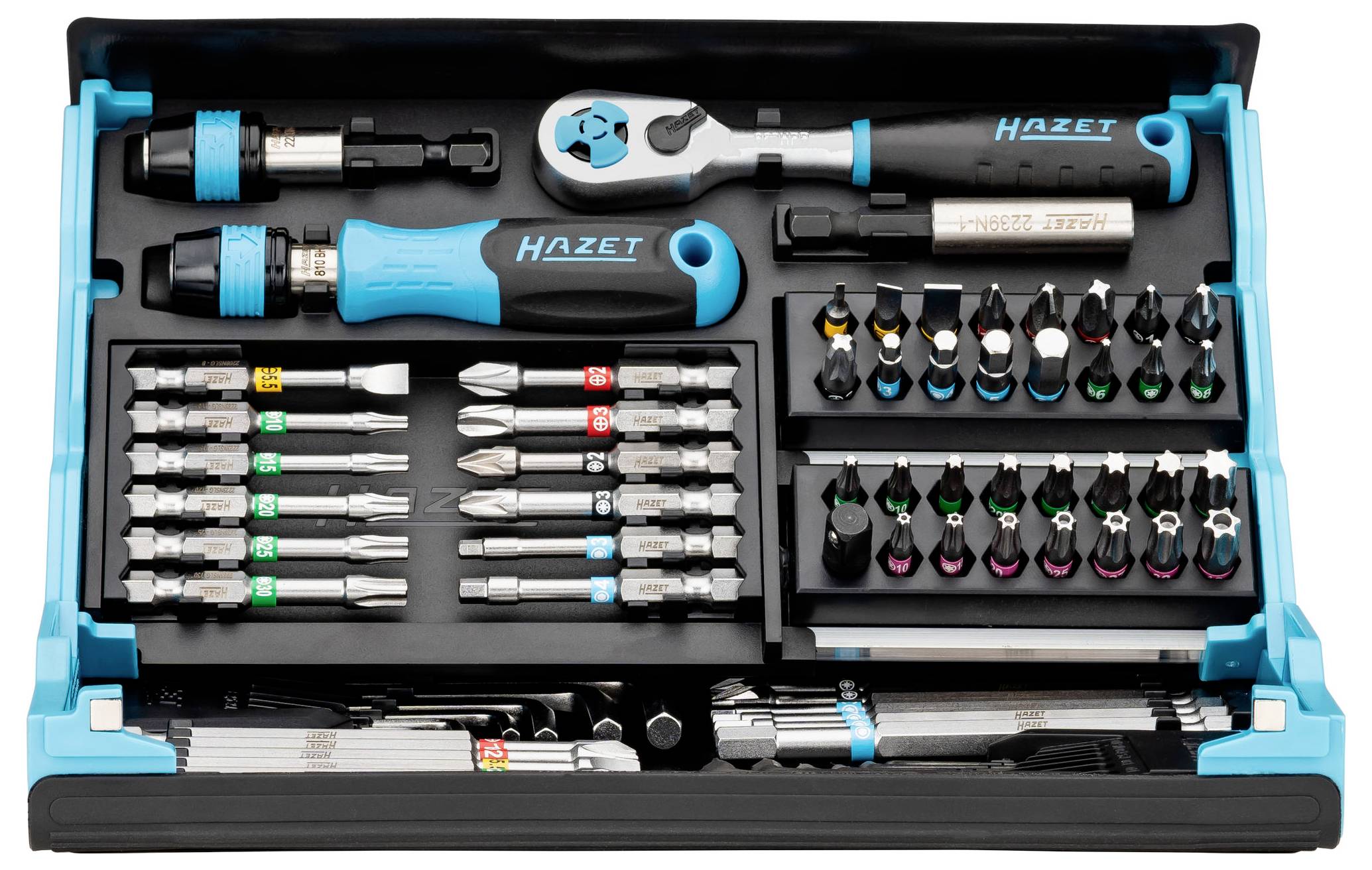 Hazet 2200SC-31 Bit-Set 73teilig Schlitz, Kreuzschlitz Phillips, Kreuzschlitz Pozidriv, Innen-Sechskant, Innen-TORX, Tamper