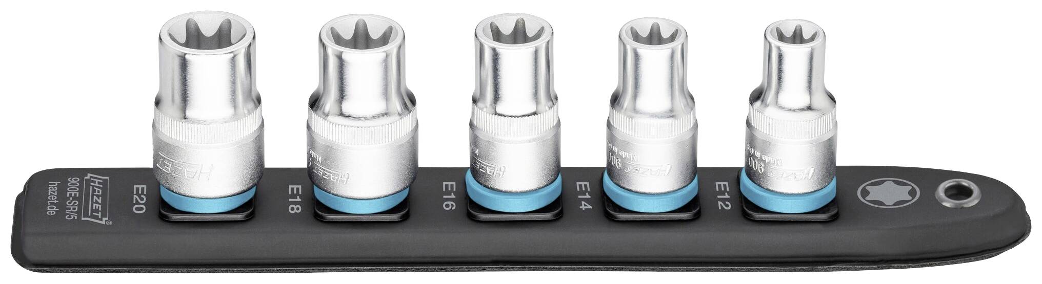 Hazet 900E-SR/5 Außen-TORX Steckleiste 5teilig Vierkant, 1/2" (12.5 mm)