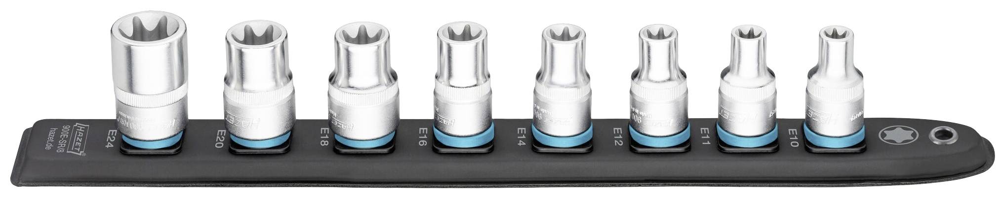 Hazet 900E-SR/8 Außen-TORX Steckleiste 8teilig Vierkant, 1/2" (12.5 mm)