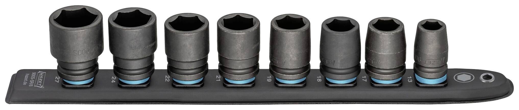 Hazet 900S-SR/8 Außen-Sechskant Steckleiste 8teilig Vierkant, 1/2" (12.5 mm)