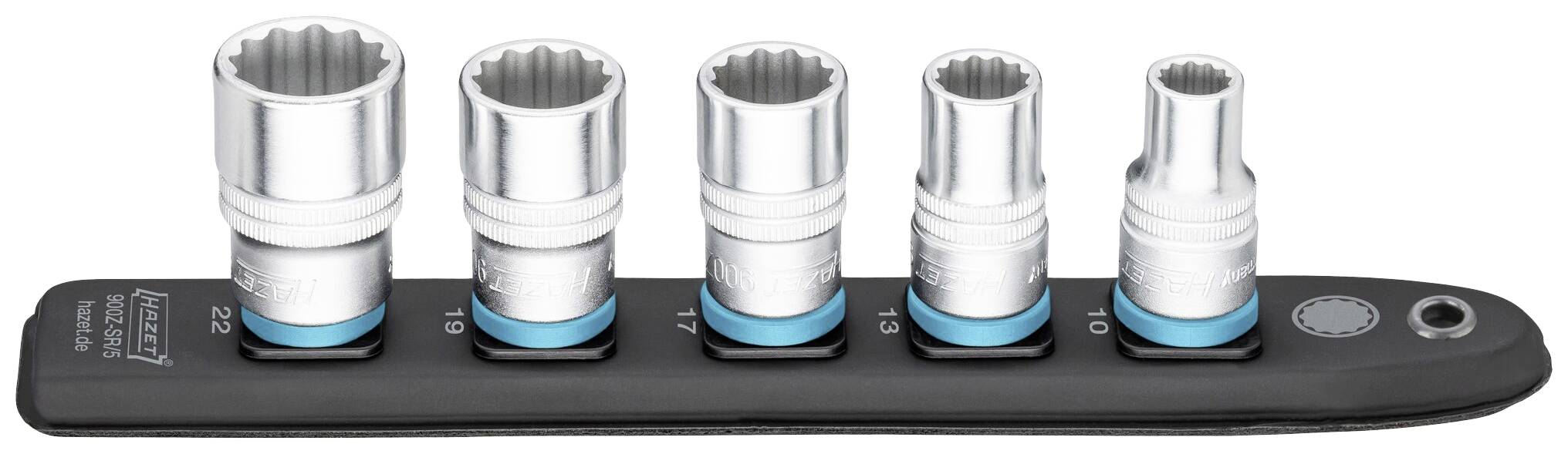 Hazet 900Z-SR/5 Außen-Doppelsechskant Steckleiste 5teilig Vierkant, 1/2" (12.5 mm)