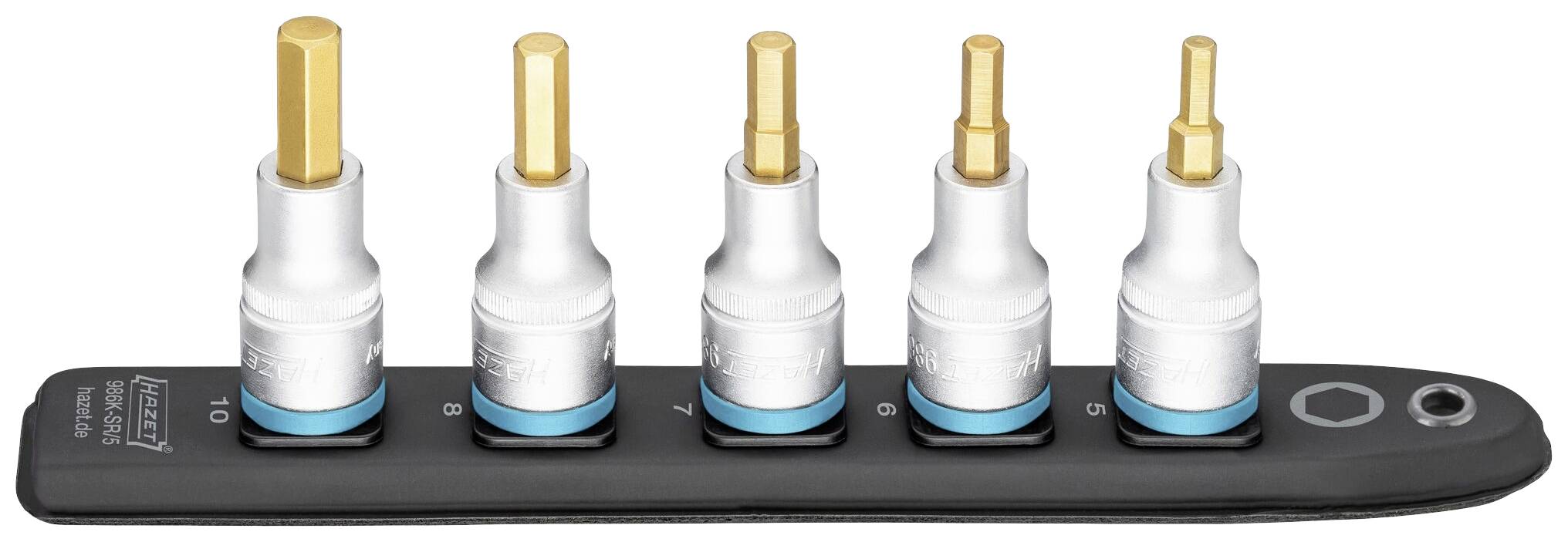 Hazet 986K-SR/5 Innen-Sechskant Steckleiste 5teilig Vierkant, 1/2" (12.5 mm)