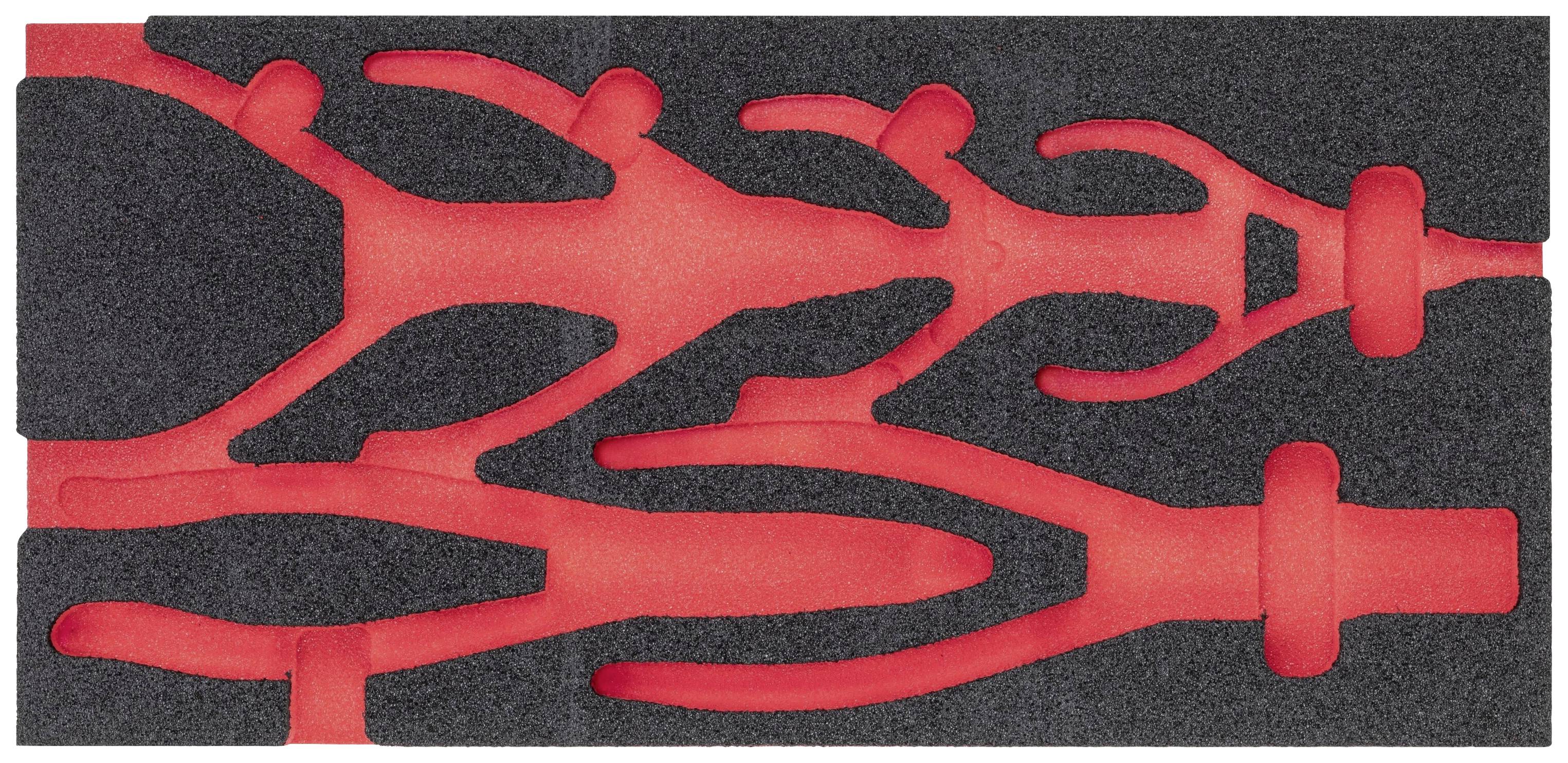 Rotes, abstraktes Design mit geschwungenen Formen auf schwarzem Hintergrund, das wie verzweigte Äste aussieht.