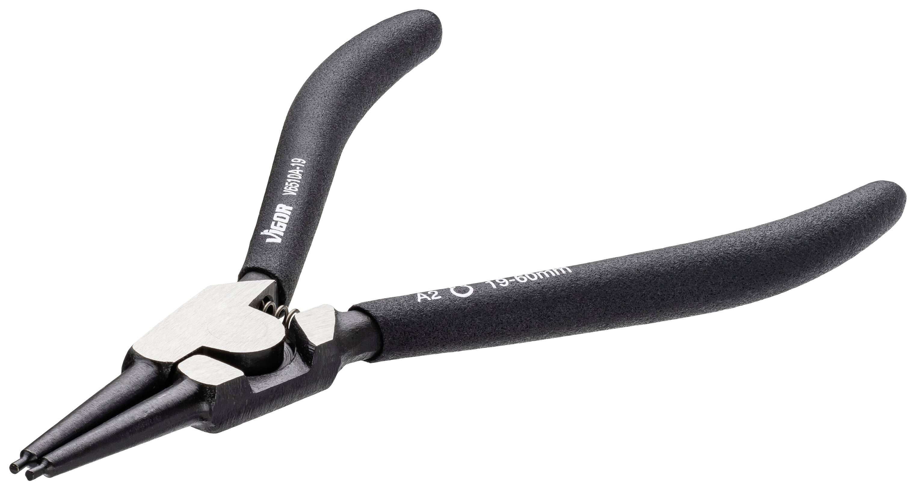 Vigor V6510A-19 Sicherungsringzange Spitzenform (Details) gerade