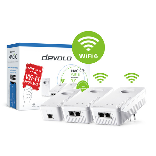 Devolo Magic 2 WiFi 6 Multiroom Kit Powerline WLAN Multiroom Starter Kit 8827 (CH) CH 2400MBit/s