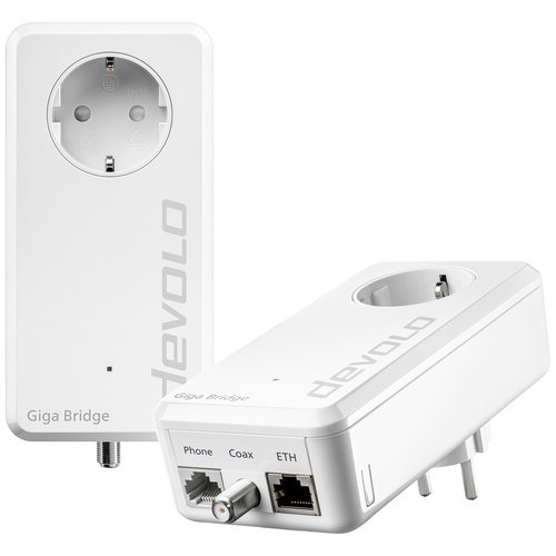 Devolo Giga Bridge Coax Netzwerkadapter 8860 EU IP-Bridge, Glasfaser 1000 MBit/s