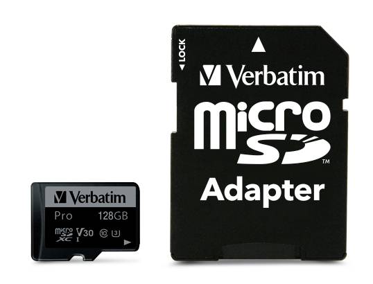 Verbatim MICRO SDXC CARD PRO UHS-3 128GB CLASS 10 INCL ADAPTOR microSDXC-Karte 128 GB UHS-Class 3 stoßsicher, Wasserdicht