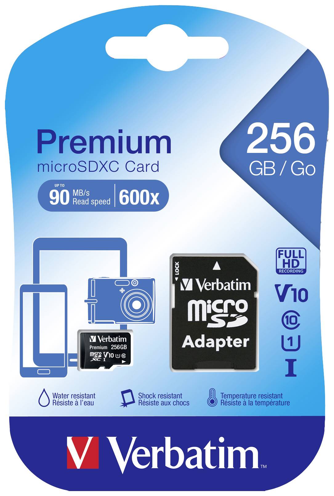 Verbatim MICRO SDXC PREMIUM 256GB CLASS 10 INC ADAPTER microSDXC-Karte 256 GB UHS-Class 1