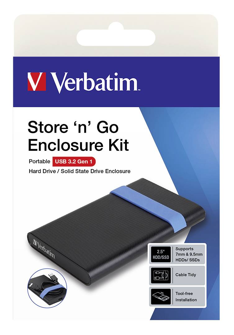 Verbatim 53106 6.35 cm (2.5 Zoll)-Festplattengehäuse 2.5 Zoll USB 3.2 Gen 1 (USB 3.0)