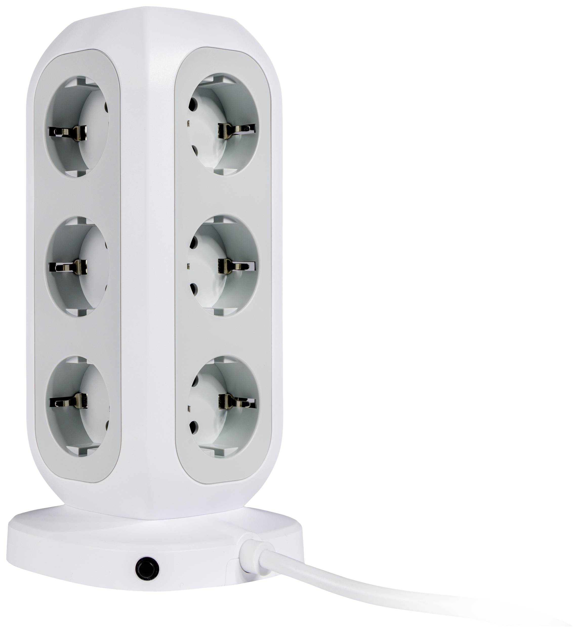 Multifunktionaler Euro-Steckdosenturm  11-fach Steckdose mit USB-Anschlüssen und Überspannungsschutz
