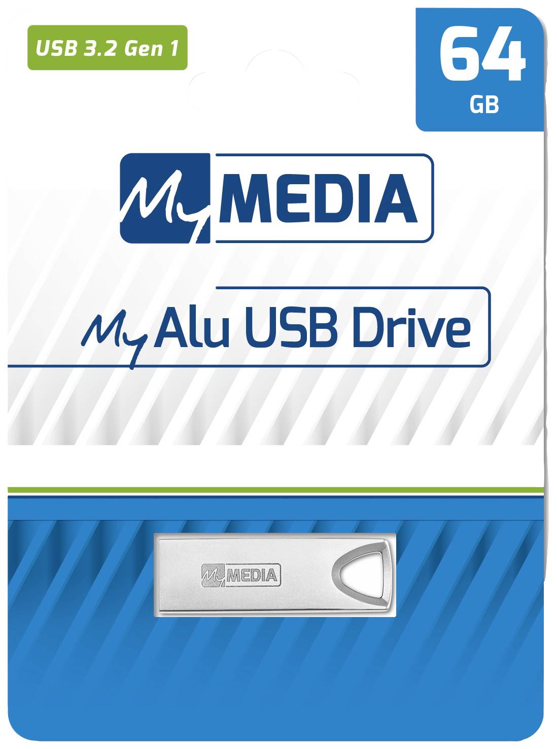 MyMEDIA My Alu USB 3.2 Gen 1 Drive USB-Stick 64 GB Silber 69277 USB-A (USB 3.2 Gen 1)