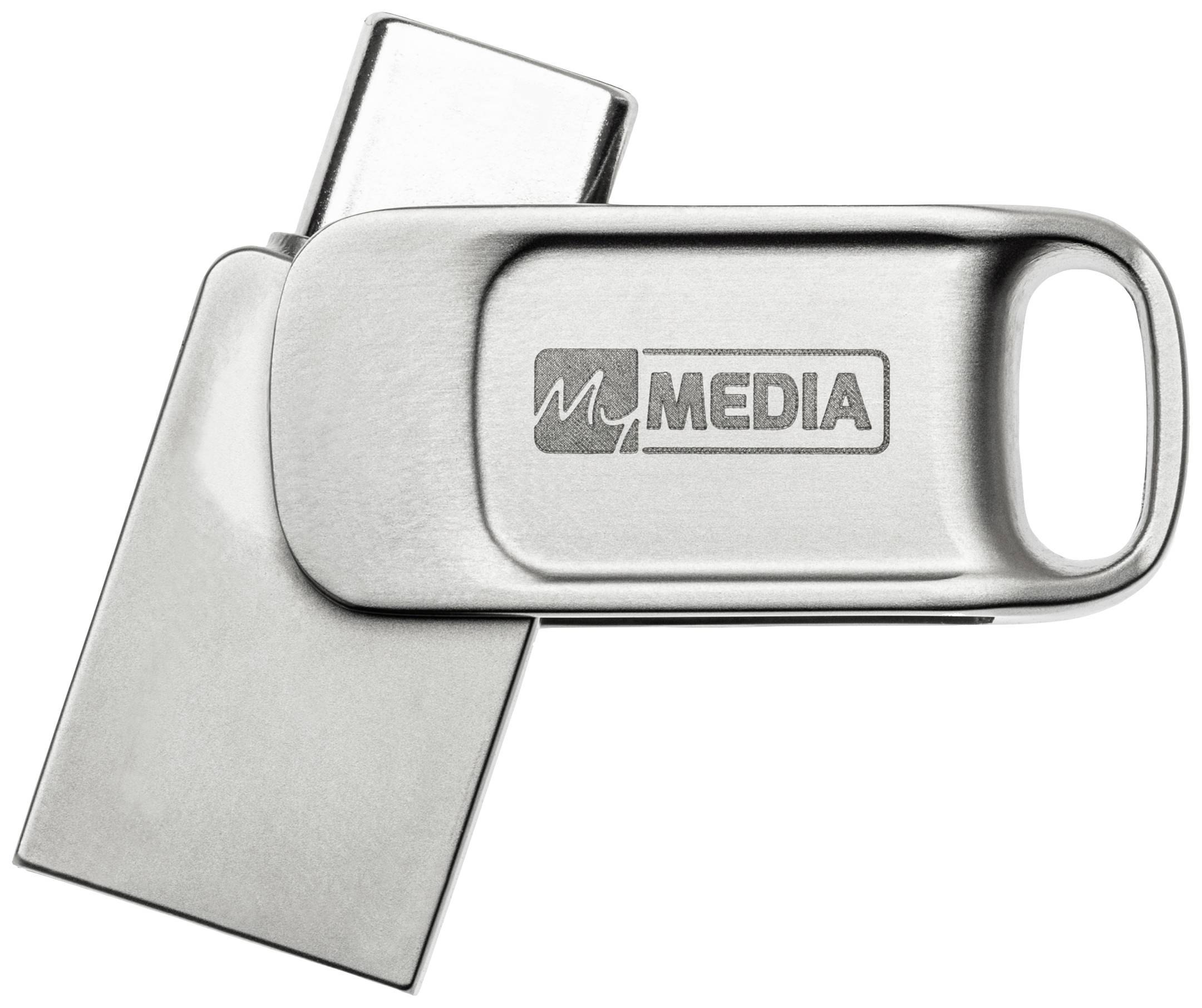MyMEDIA My Dual USB 2.0 /USB C Drive USB-Stick 64GB Silber 69267 USB-A (USB 2.0), USB-C®