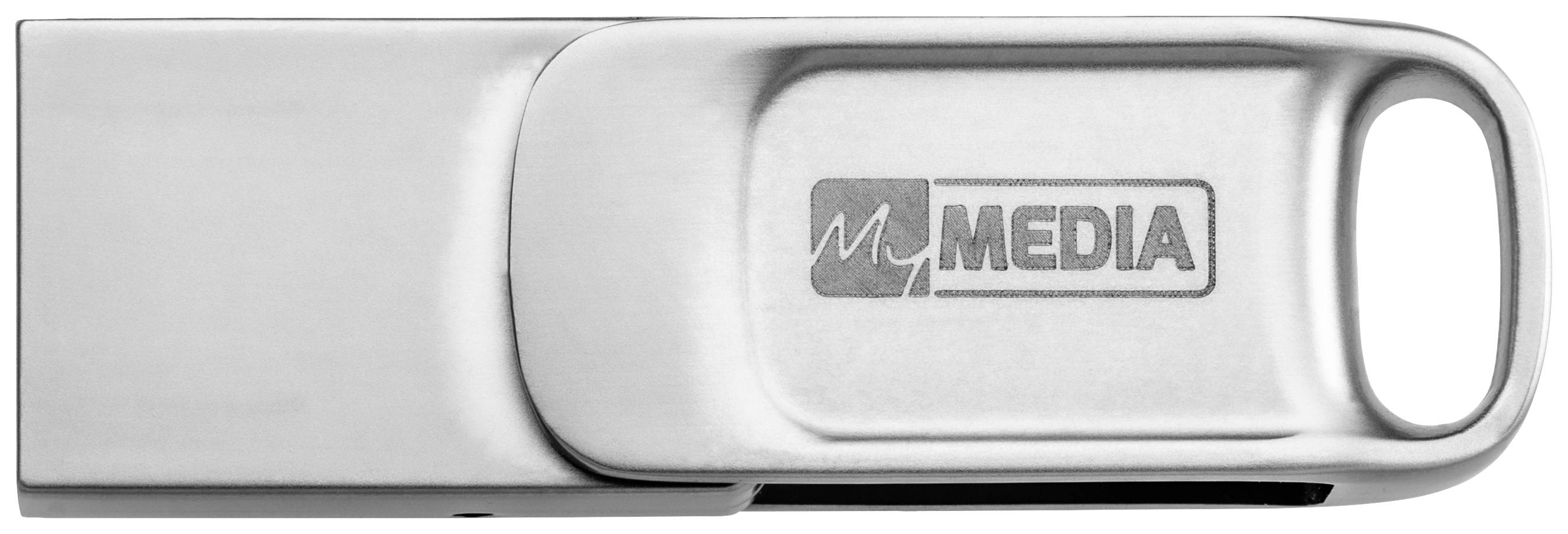 MyMEDIA My Dual USB 2.0 /USB C Drive USB-Stick 64GB Silber 69267 USB-A (USB 2.0), USB-C®