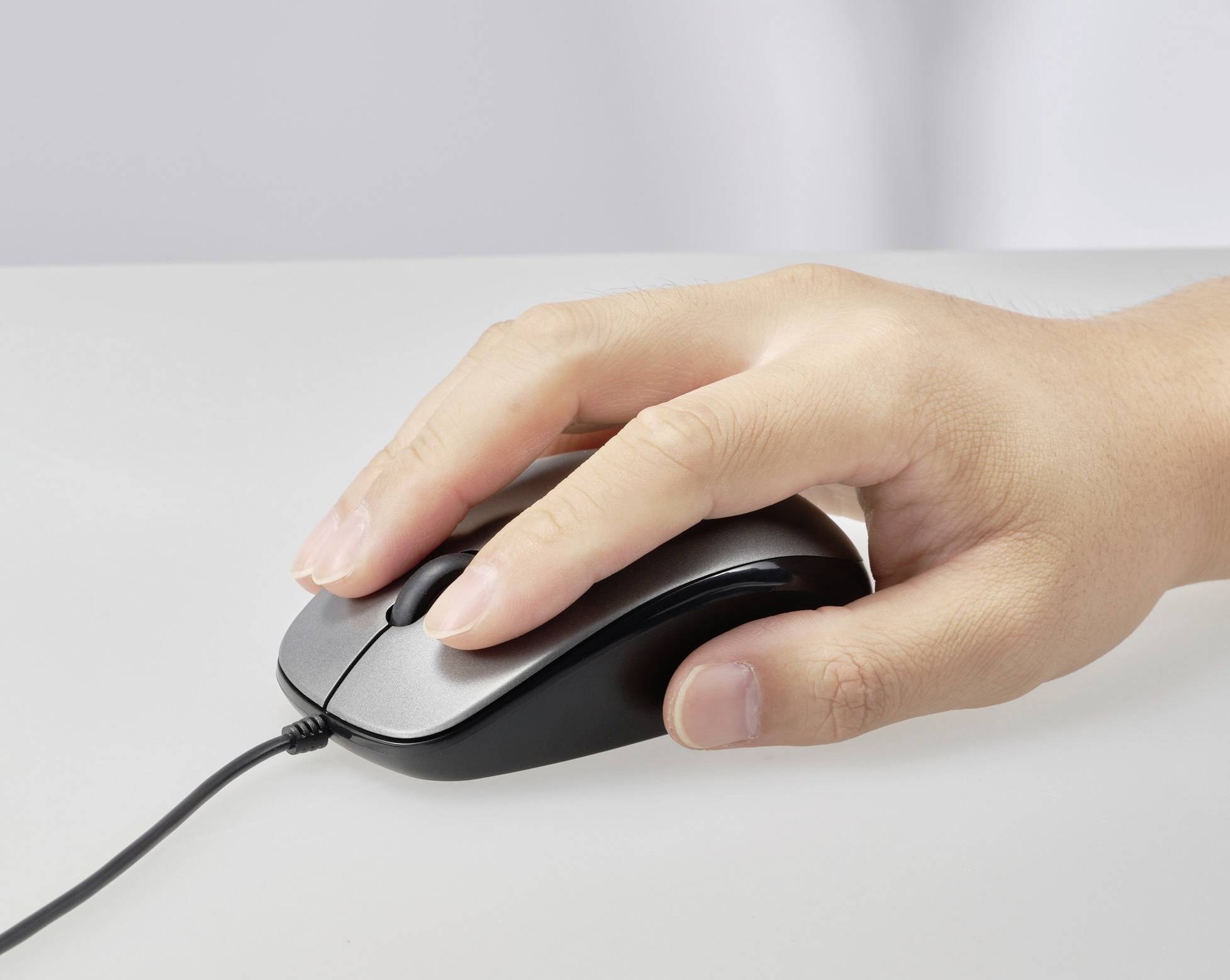 Renkforce RF-5805910 Maus Kabelgebunden Optisch Grau 3 Tasten 1000 dpi Integriertes Scrollrad