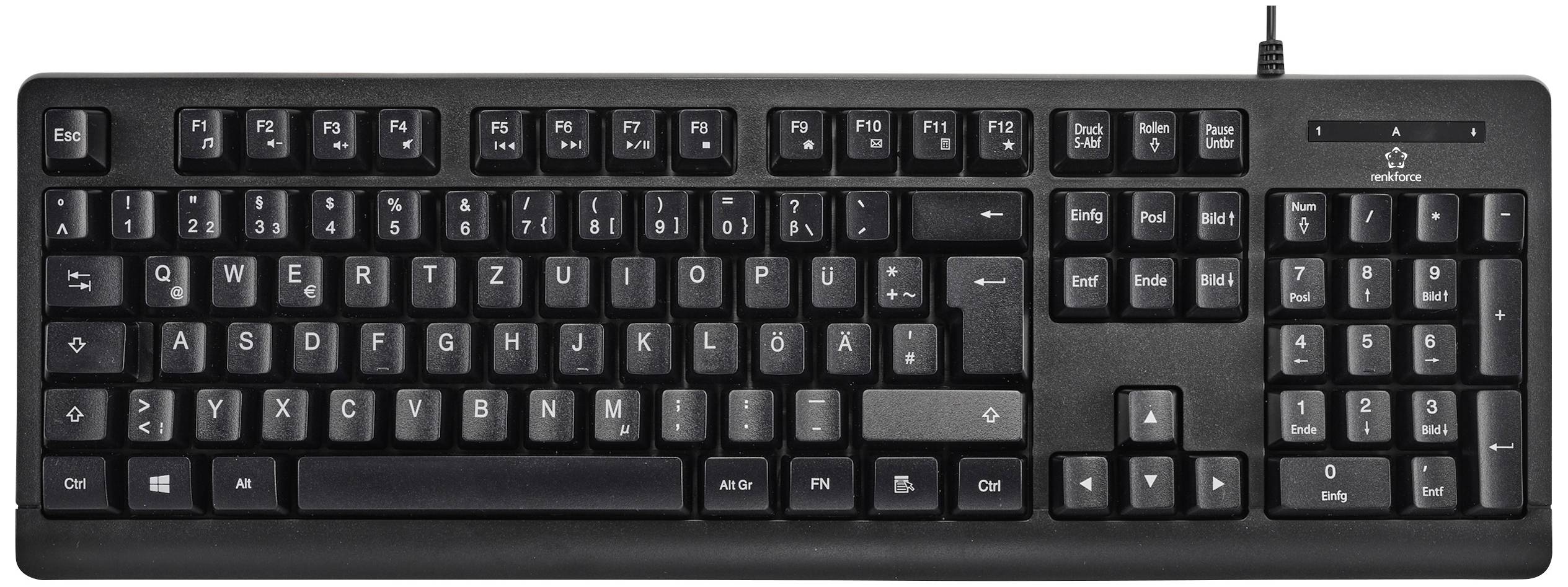 Renkforce RF-5805912 USB Tastatur Deutsch, QWERTZ Schwarz