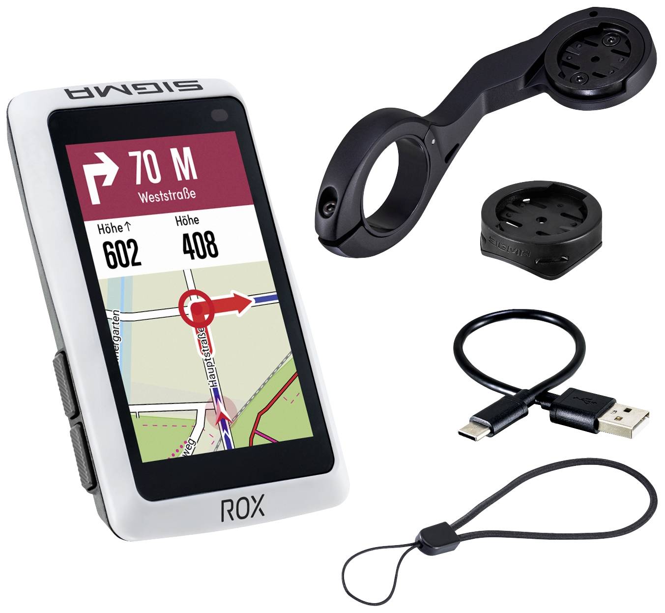 Sigma ROX 12.1 EVO Basic Set - White Fahrrad-Navi Fahrrad Europa Bluetooth®, GPS, GLONASS