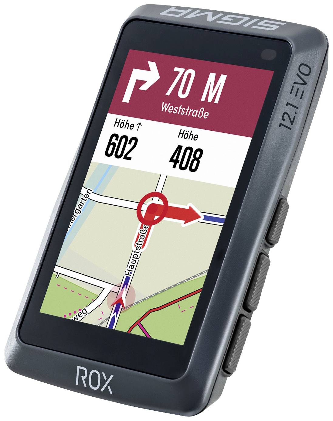 Sigma ROX 12.1 EVO Sensor Set - Night Grey Fahrrad-Navi Fahrrad Europa Bluetooth®, GPS, GLONASS