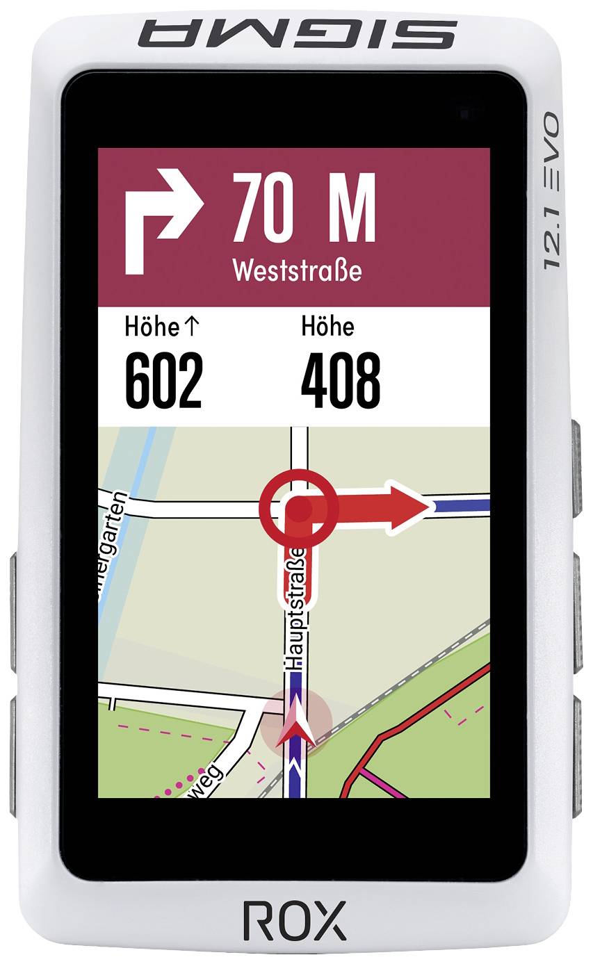 Sigma ROX 12.1 EVO Sensor Set - White Fahrrad-Navi Fahrrad Europa Bluetooth®, GPS, GLONASS