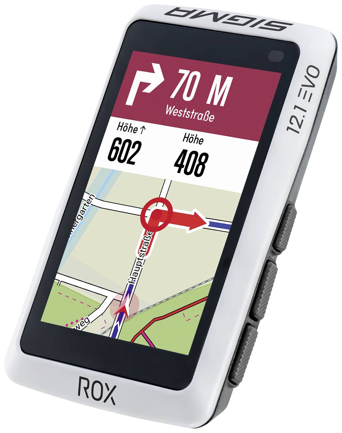 Sigma ROX 12.1 EVO Sensor Set - White Fahrrad-Navi Fahrrad Europa Bluetooth®, GPS, GLONASS