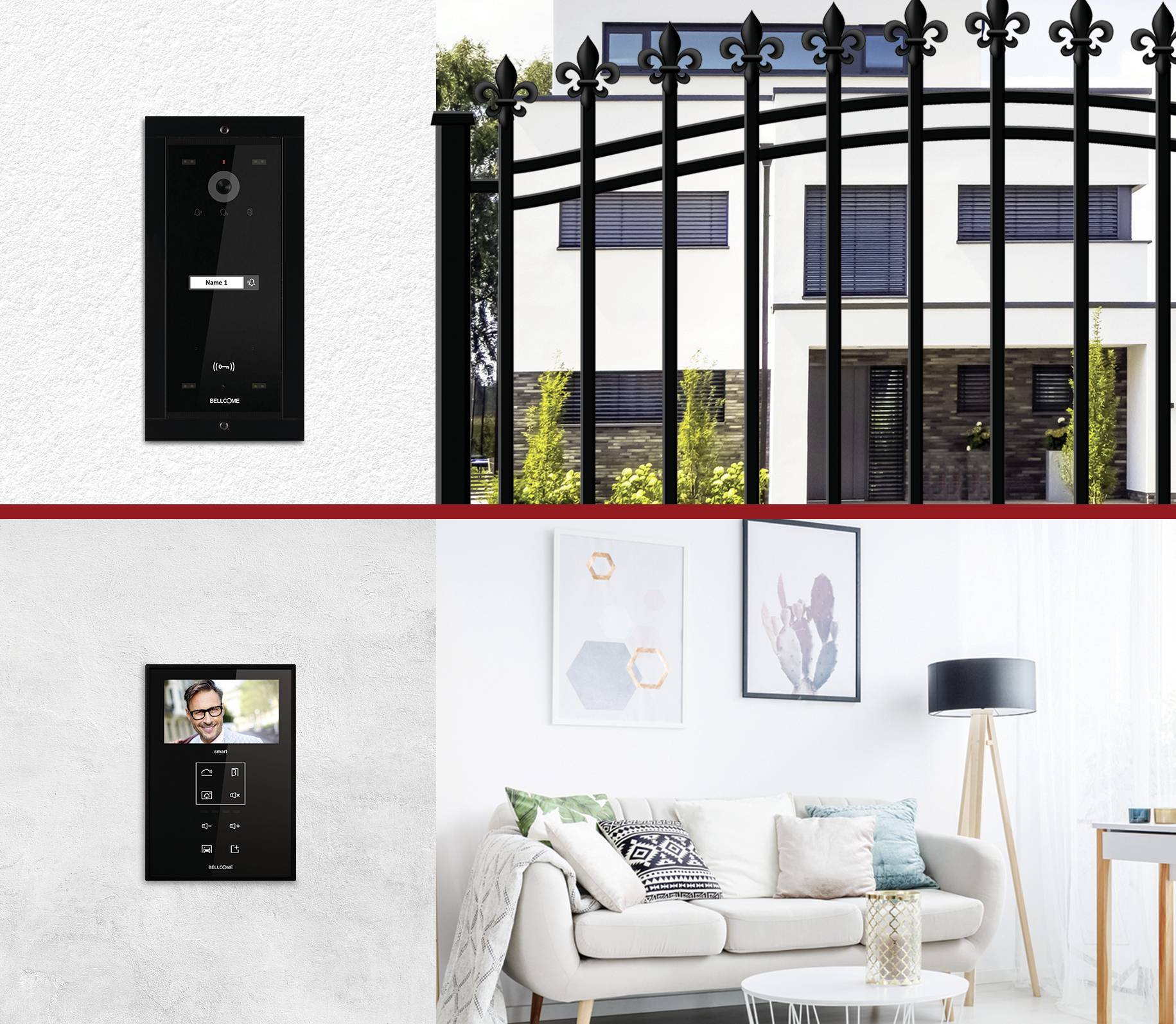 Bellcome ELECTRA Video-Türsprechanlage Kabelgebunden Komplett-Set Schwarz